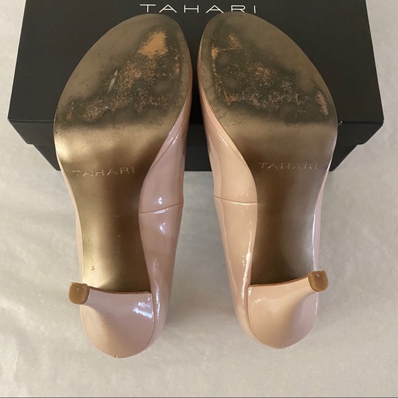 Tahari Blush Nude Patent Heels - Picture 9 of 13